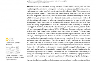 A Review on Cellulose Nanomaterials and Composites